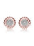 Sterling Silver with Clear Round Cubic Zirconia Stud Earrings - ROSE