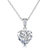 Sterling Silver With Colored Cubic Zirconia Heart-Shape Necklace - Silver