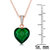 Sterling Silver With Colored Cubic Zirconia Heart-Shape Necklace