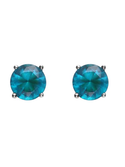 Genevive Sterling Silver With Colored Cubic Zirconia Solitaire Stud Earrings product