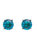Sterling Silver With Colored Cubic Zirconia Solitaire Stud Earrings - Blue Topaz