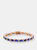 Sterling Silver with Colored Cubic Zirconia Tennis Bracelet. - Gold/Blue