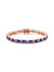 Sterling Silver with Colored Cubic Zirconia Tennis Bracelet. - Gold/Blue