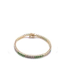 Sterling Silver With Colored Cubic Zirconia Tennis Bracelet