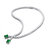 Sterling Silver With Colored Cubic Zirconia Two-Stone Tennis Necklace - Emerald