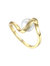 Sterling Silver with Freswhater Pearl Double Weave Band Ring - Gold