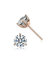 Sterling Silver With Martini Setting Clear Cubic Zirconia Solitaire Stud Earrings