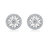 Sterling Silver With Rhodium Plated Clear Marquise With Round Cubic Zirconia Halo Wreath Earrings
