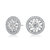 Sterling Silver With Rhodium Plated Clear Marquise With Round Cubic Zirconia Halo Wreath Earrings - Silver