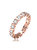 Sterling Silver With Rose Gold Plated Clear Cubic Zirconia Band Ring - Rose Gold