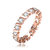 Sterling Silver With Rose Gold Plated Clear Cubic Zirconia Band Ring - Rose Gold