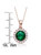 Sterling Silver With Round Colored Cubic Zirconia Pendant Necklace