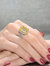 Sterling Silver Yellow Asscher Cubic Zirconia Triple Pave Ring