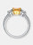 Sterling Silver Yellow Cubic Zirconia Halo Ring