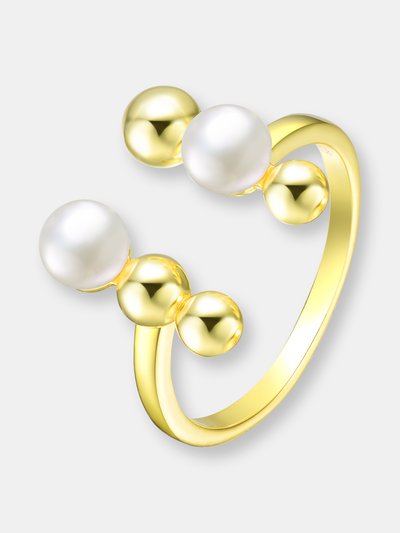 Genevive Sterling SilverGold Plated 5MM Freshwater Pearl Modern Ring product