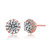 Stylish 18K Rose Gold Plated Pave Stud Earrings - Pink