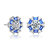 Stylish Halo Stud Earrings - Blue