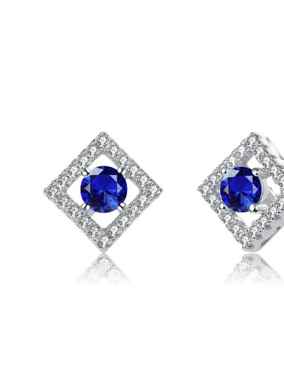 Genevive Stylish Platinum Plated Halo Stud Earrings product