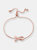 Teens' Sterling Silver 18k Rose Gold Plated with Clear Cubic Zirconia Loop Bracelet - Rose