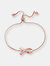 Teens' Sterling Silver 18k Rose Gold Plated with Clear Cubic Zirconia Loop Bracelet - Rose