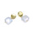 Very Stylish Sterling Silver With 14k Yellow Gold Plating With Genuine Freshwater Pearl Dangling Earrings