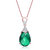 White And Green Cubic Zirconia Rose Gold Plated Sterling Silver Necklace - Green