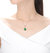White And Green Cubic Zirconia Rose Gold Plated Sterling Silver Necklace