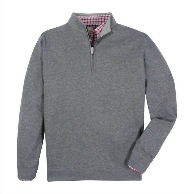 Cotton/Modal Quarter Zip In Charcoal - Charcoal