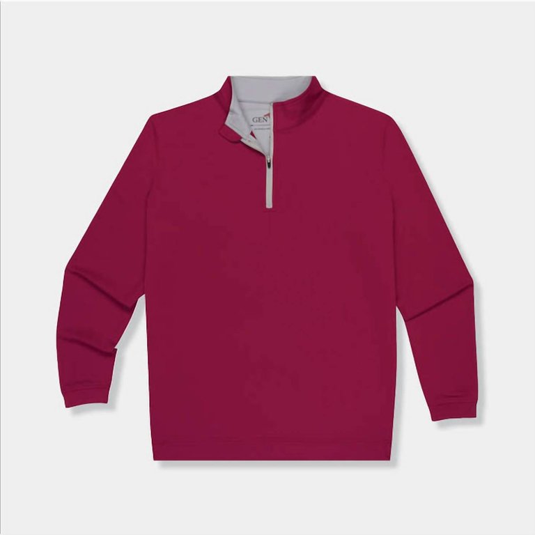 Men's Club Performance Quarterzip Sweatshirt In Maroon - Maroon