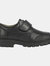 Boys Shaylax Leather School Shoes- Black