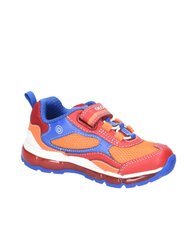 Geox Boys Android Leather Sneakers (Red/Royal Blue)
