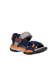 Geox Boys Borealis Sandals (Navy/Orange) (11 Little Kid) - Navy/Orange