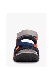 Geox Boys Borealis Sandals (Navy/Orange) (11 Little Kid)