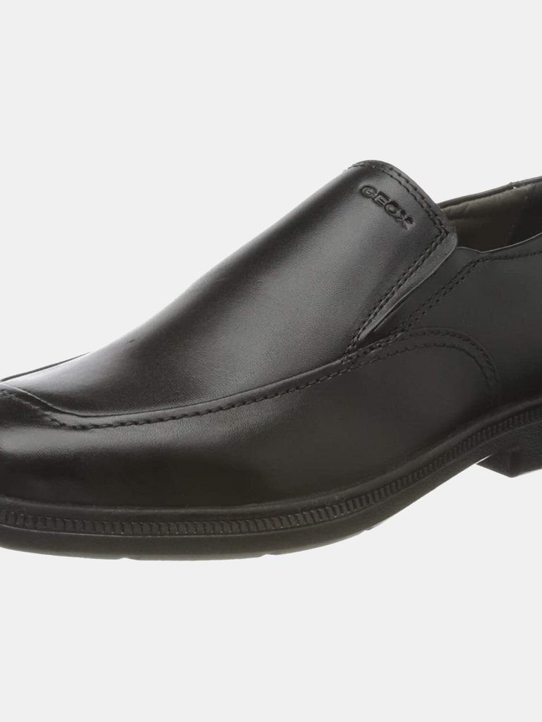 Geox Boys Federico Leather School Shoes (Black) (7 Big Kid) - Black