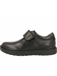 Geox Boys J Riddock B. G Touch Fastening Leather Shoe (Black)