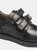 Geox Boys J Riddock Touch Fastening Leather Shoe (Black) (12 Little Kid)