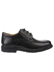 Geox Boys Leather J Federico M Lace Up Shoe (Black) - Black