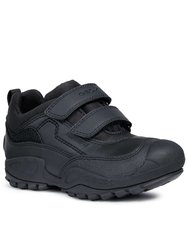 Geox Boys New Savage Abx Leather Sneakers (Black) (4 Big Kid) - Black