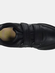 Geox Boys Poseido Leather School Shoes (Black) (10.5 Little Kid)