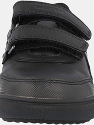 Geox Boys Poseido Leather School Shoes (Black) (10.5 Little Kid)