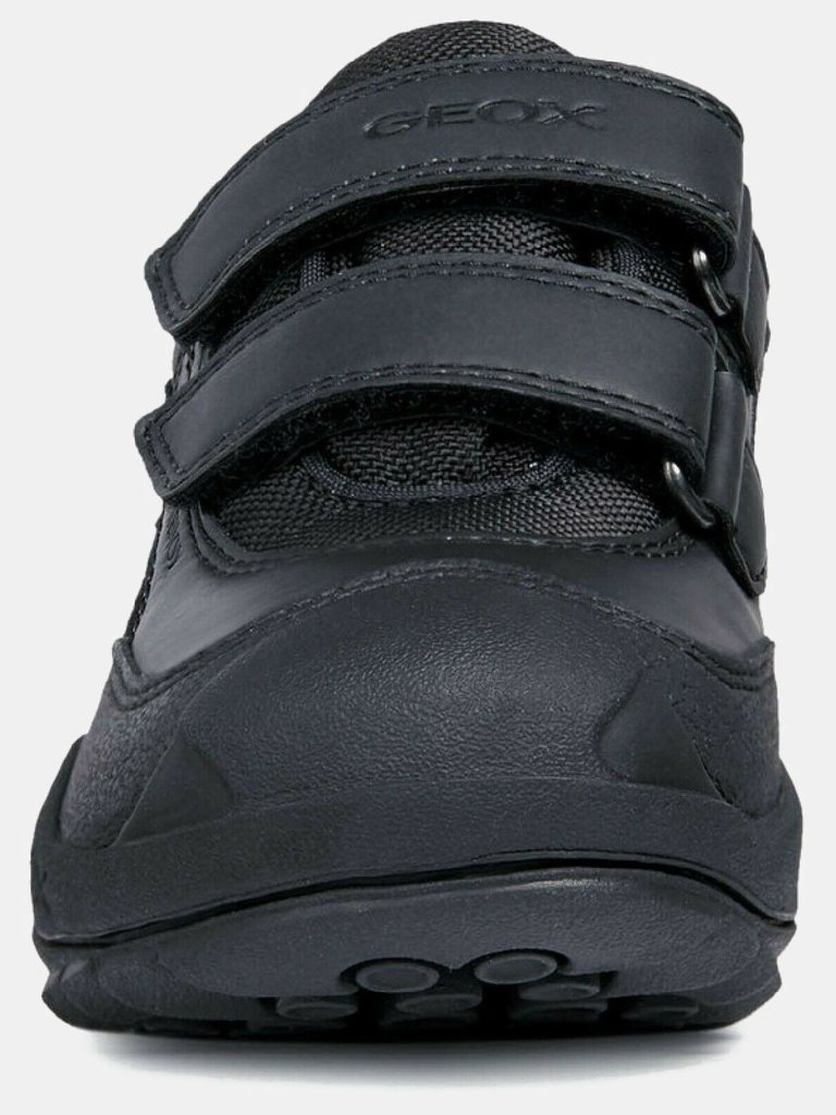 Geox Childrens/Kids Savage Leather Sneakers (Black) (10 Toddler) - Black