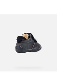 Geox Childrens/Kids Tutim Crawl Leather Sneakers (Navy) (6 Toddler)