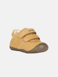 Geox Childrens/Kids Tutim Crawl Leather Sneakers - Biscuit Beige