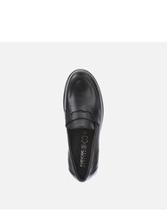 Geox Girls Agata D Slip On Leather Shoe (Black) (7.5 Toddler)