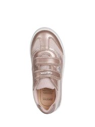 Geox Girls Djrock Leather Sneakers (Antique Rose)