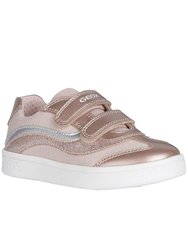 Geox Girls Djrock Leather Sneakers (Antique Rose) - Antique Rose