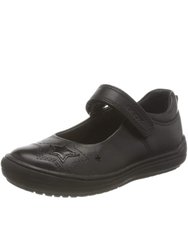 Geox Girls Hadriel Leather School Shoes (Black) - Black