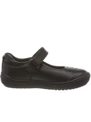 Geox Girls Hadriel Leather School Shoes (Black)