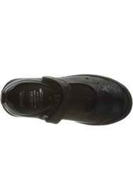 Geox Girls Hadriel Leather School Shoes (Black)