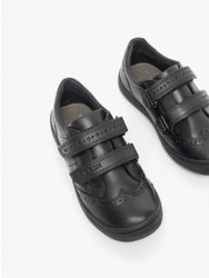 Geox Girls Hadriel Leather School Shoes (Black)